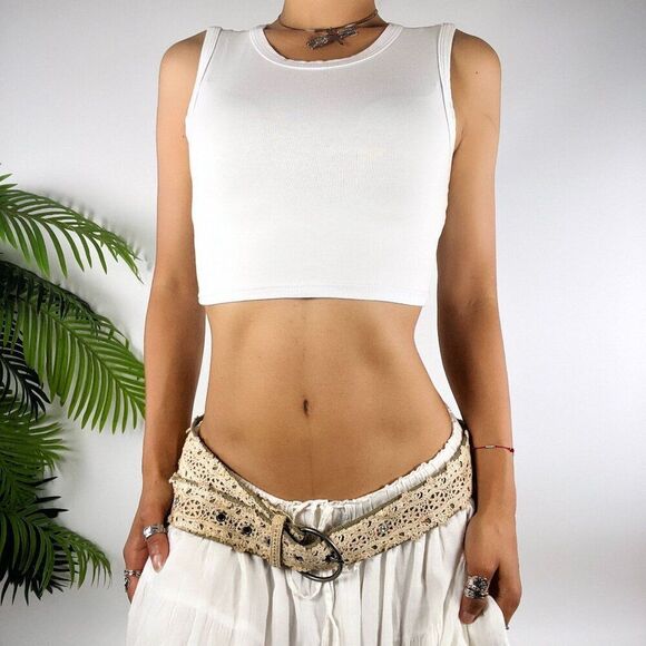 Vintage Y2K Green Crochet Lace Cottagecore Fairy Grunge Shabby Chic Belt / 13 - Picture 1 of 7